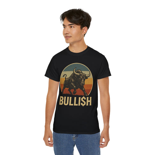Bullish Vintage Graphic Tee, Unisex Cotton Shirt for Traders, Gift for Stock Market Lovers, Casual Wear, Birthday, Wall Street Apparel
