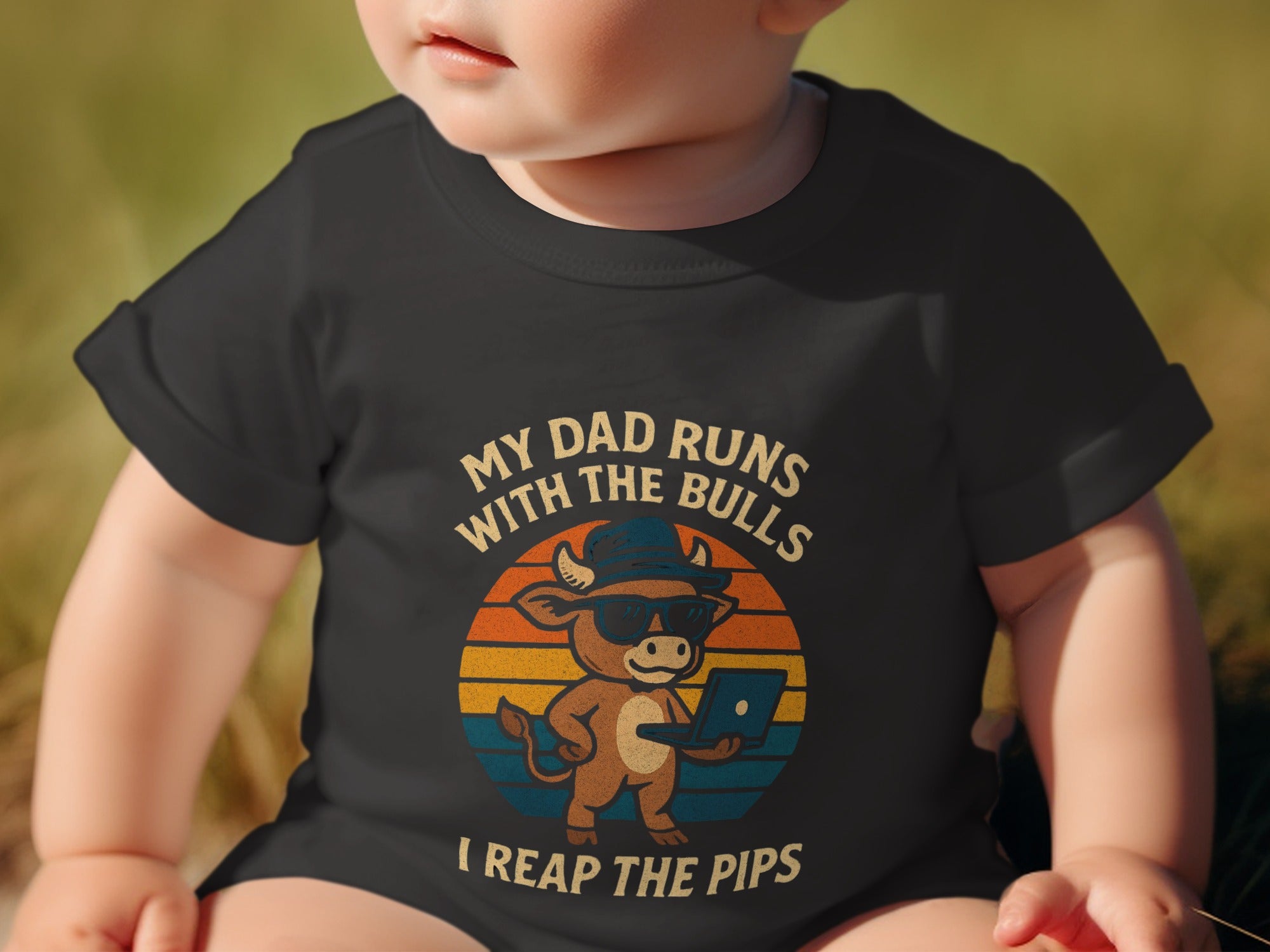 My Dad Runs With The Bulls Baby Onesie product